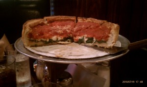 the spinach deep-dish pizza at Giordano's